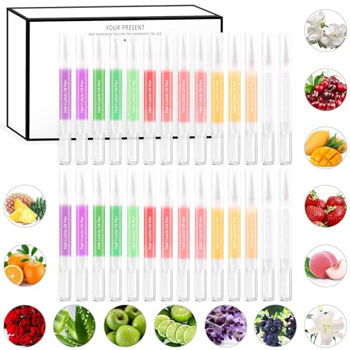 Nail Cuticle Oil Pen 28Pcs Nail Care Oil Pen Nail Nourishment Polish With Vitamins Moisturized Gel Repair For Gel Nails Care