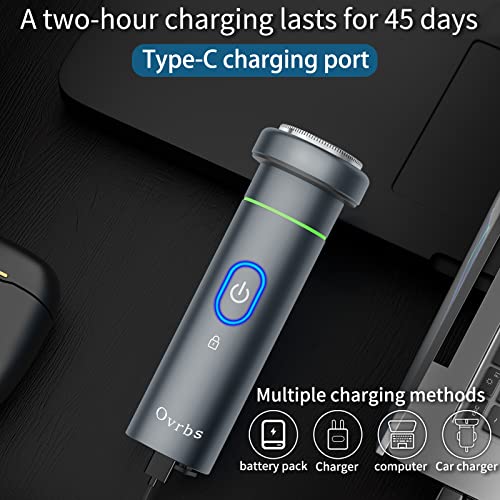Electric Razor,Aluminum Alloy Body,3D Floating Shaver Head,Type-C Charging,use for 45 Days(RK100-Gray)