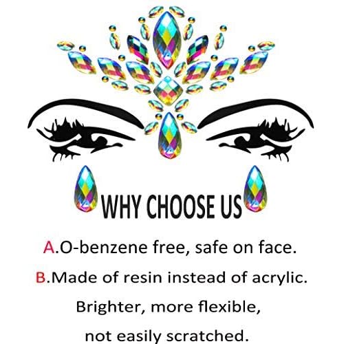 Festival Clothing Rave Accessories Face Jewels Gems Stickers Carnival Mermaid Costume Glitter