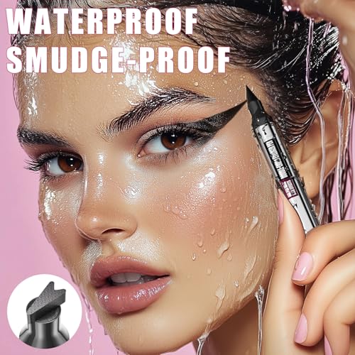 2-in-1 Double Head Winged Eyeliner Stamp - Waterproof, Smudge-Proof & Fade-Resistant Black Liquid Liner Cat Eyes