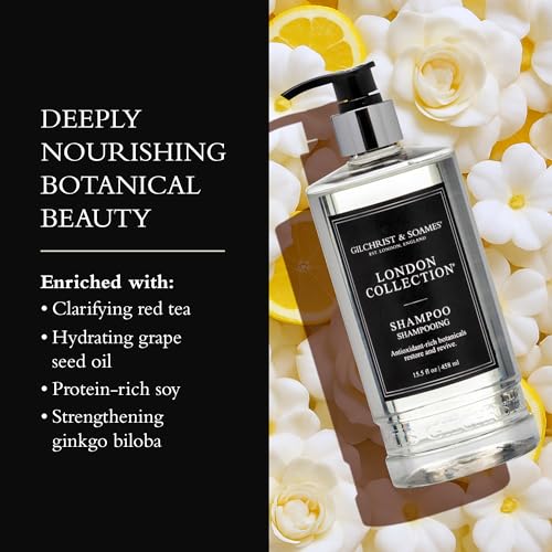 Gilchrist & Soames London Collection Shampoo ? Pure, Sulfate Free, Paraben Free, Cruelty Free Formula for All Hair Types, Gentle Clarifying & Moisturizing Wash with Crisp, Clean Scent, 15.5 oz.