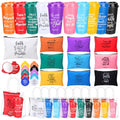 Patelai 80 Pcs 20 Sets Christian Gift Bulk for Women Scripture 16 oz Bible Verse Tumblers Makeup Bags Compact Mirrors Clear Gift Bags for Volunteer Ministry Religious Church Easter Party Favors