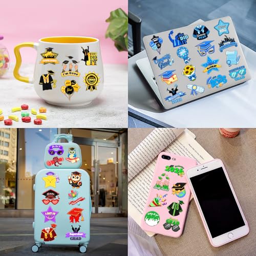 96 PCS Happy Graduation Temporary Tattoos for Kids - Pre-Cut Cute Grad Congrats Designs for Graduation Theme Parties, Fun Birthday Party Supplies Decorations Favors (Graduation-VT1)