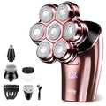 Electric Razors for Women Legs : 5-in-1 Rechargeable Body Shaver, 7D Wet & Dry Bikini Trimmer, IPX7 Waterproof Lady Hair Remover for Face Underarms Pubic, Rose Pink
