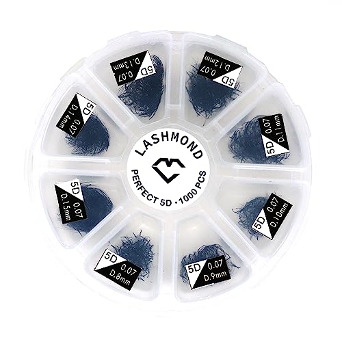 1000 Premade Fans Eyelash Extension Handmade Loose Volume Short Stem Eyelash Multiple Options 5D/7D Pre-made Fans 0.07mm Thickness C/D Curl 8mm-15mm Mixed Length Volume Eyelash Extensions mixed Length Eyelash in the tray (5D/D Curl)