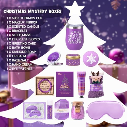 Advent Calendar 2025 for Adult Women - 12 Days of Christmas Advent Calendar for Women, Mom, Wife, Girlfriend, Sister, Her - Unique Lavender Spa Self Care Gifts Basket w/Coffee Mug, Beauty, Bath Items