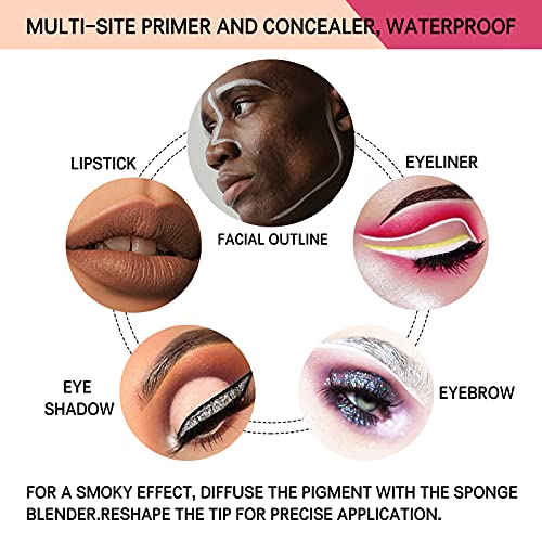 2 Pack Matte Eyeshadow Primer for Oily Lids White Eyeshadow No Crease Eye Primer Makeup Eyeshadow Base Waterproof & Smudge-proof & Long Lasting Cream Liquid Eye-shadow for All Shadows (Set A)