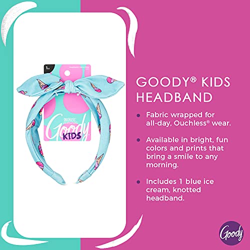 GOODY Kids Headband - Ice Cream Print - Comfort Fit for All Day Wear - Secures All Hair Types