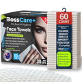 BC+¢ç Acne Eco Disposable Face Towels 13x15"XL 60ct Esthetician Facial Cleansing Cloths, Bamboo Towelette Use Wet Dry wd Cleanser, Neck Sweat & Impurities Face Cloth Hypoallergenic WashCloth