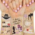 xo, Fetti Bride Pride Bachelorette Temporary Tattoos - 52 Glitter Styles | Mrs and Mrs Bach Party Decoration, Pridesmaid Favor, Bride to Be Gift + LGBTQ Rainbow Bridal Shower