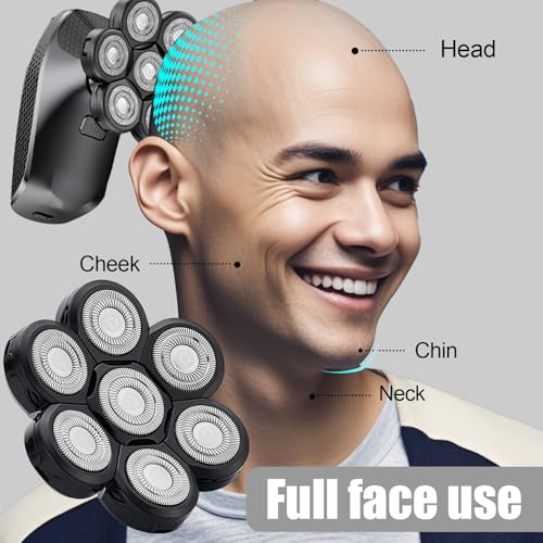 7 Head Shaver Replacement Heads£¬Head shavers for many brands bald men replacement blades£¬Shaver Blade Heads Replacement for Electric Razor for Men (2 Pack)