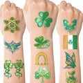 St. Patrick's Day Shamrock Temporary Tattoos & Face Stickers, Waterproof Saint Patrick's Day Clover Tattoos Art Make up Deco Irish Party Favors