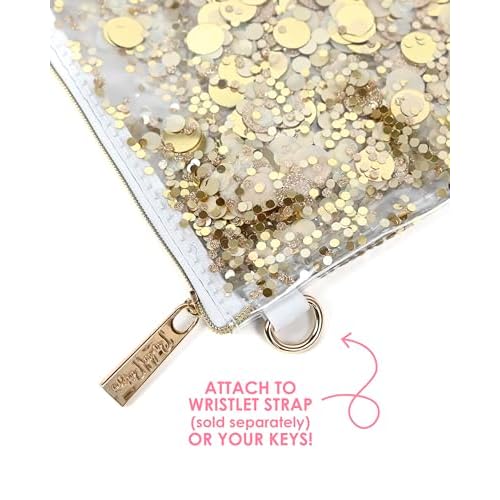 Packed Party Spirit Squad Confetti Everything Pouch, Makeup Bag, Travel Bag,Cosmetic Bag for Women (Good As Gold)