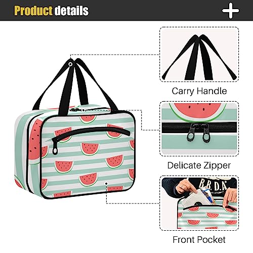 senya Toiletry Bag Travel Bag with Hanging Hook Cute Red Watermelon Slice Makeup Cosmetic Bag Travel Organizer Water-resistant for Toiletries Accessories Shampoo Full Sized Container,L