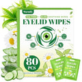 80 Pcs Eyelid Wipes with Tea Tree Oil, Individually Wrapped Eye Lid Cleansing Wipes for Sensitive Eyes, Alcohol-Free Daily Eyelid Cleanser & Gentle Eye Care