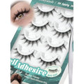 Obeyalash Self Adhesive Eyelashes Manga Look, Black Band & Black Adhesive, Waterproof Press on False Lashes,5 Pairs Natural Look Stick on False Eyelashes, Wispy Glueless Lashes with Tweezers (6D30)