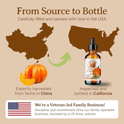 Bella Terra Oils - Organic Pumpkin Seed Oil 2oz - Pure Organic Pumpkin Essence, Boasting Linoleic Acid & Vitamin A, For Skin That Tells a Tale of Elegance
