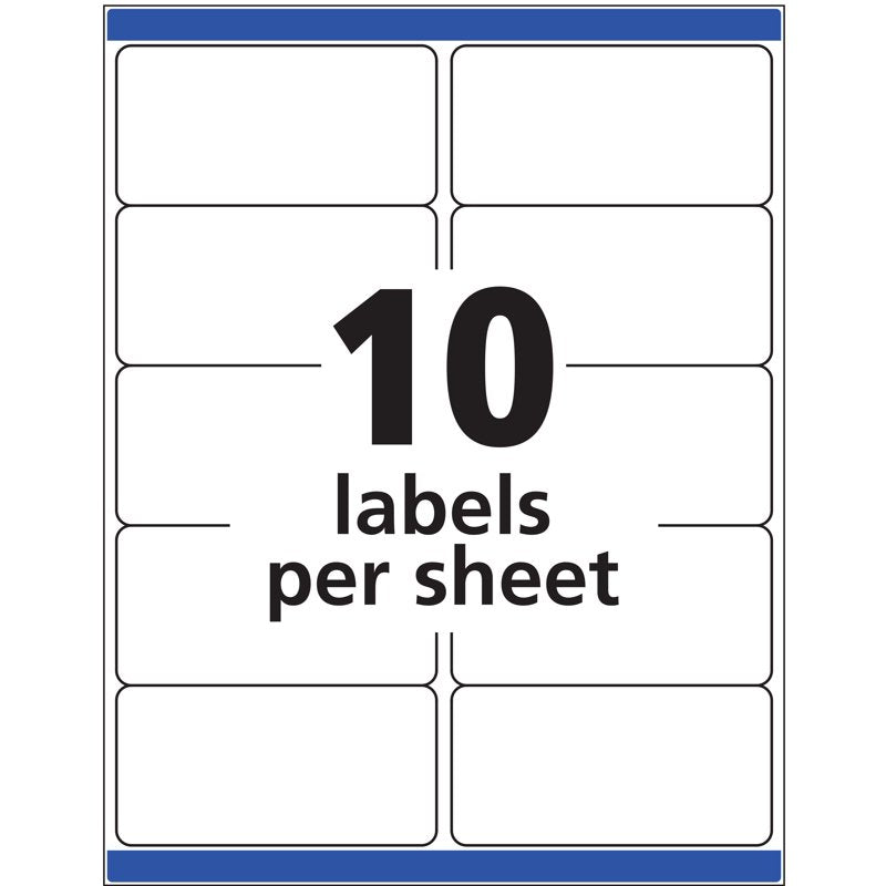 Avery Shipping Labels 2x4 White Paper TrueBlock Laser Inkjet 100 Labels