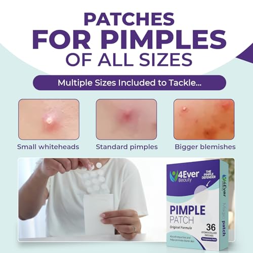 Pimple Patches for face and body | 36 Count (12mm), Invisible Hydrocolloid Acne patches ? Face Stickers for Zits, dark spot , Blemishes, Pore strips, Forehead pimple patch , Invisible spot cover