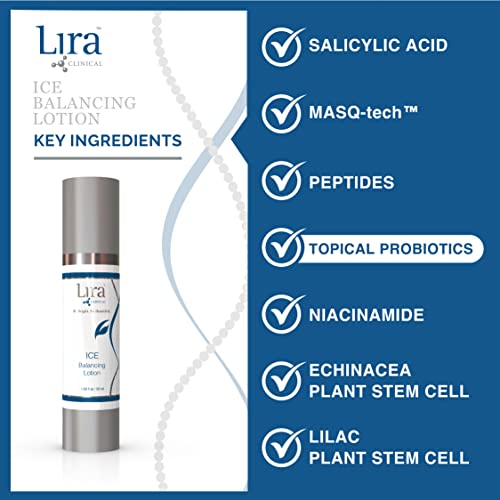 Lira Clinical ICE Balancing Lotion - Lightweight Facial Oil Control Moisturizer with Niacinamide and Salicylic Acid - Daily Balancing Hydrator for Skin - Gentle Soothing & Cooling Cream - 50 ml