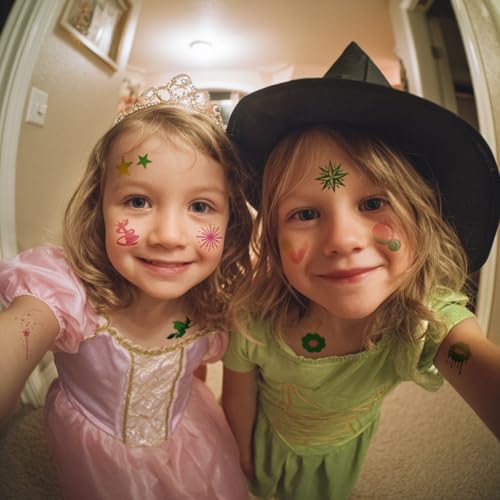 Glitter Witch Temporary Tattoos - 74 Individually Sheets Tattoos Stickers for Witch Birthday Party Decorations,Kids Wizard Party Favor and Musical DIY Activity Supplies