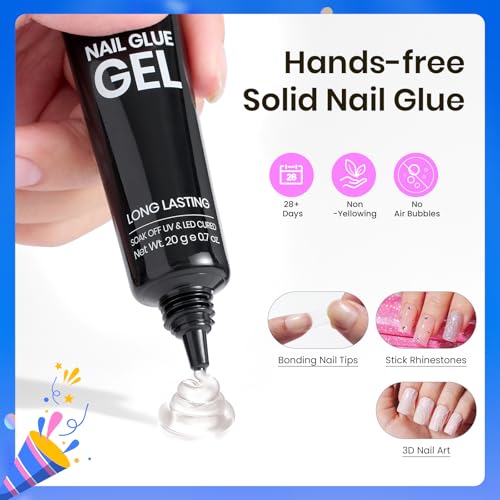 Beetles Tipex Gel Nail Kit Short Square Instant Apex Nail Tips & Beetles 15ml Nail Dehydrator and Primer