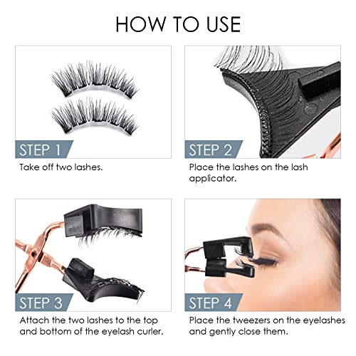 No Glue Magnetic Eyelashes with Applicator, 3D Reusable Magnetic Lashes Natural Look for Office & Daily Wear, Mess-Free Dual Magnetic Eyelash Kit, Lightweight & Windproof
