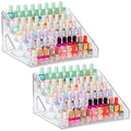 2 Pcs Nail Polish Organizers, Clear Nail Polish Holder 84 Bottles of 7 Layers Sunglasses Organizer Essential Oils Holder Clear Eyeglasses Display Case Makeup Organizer