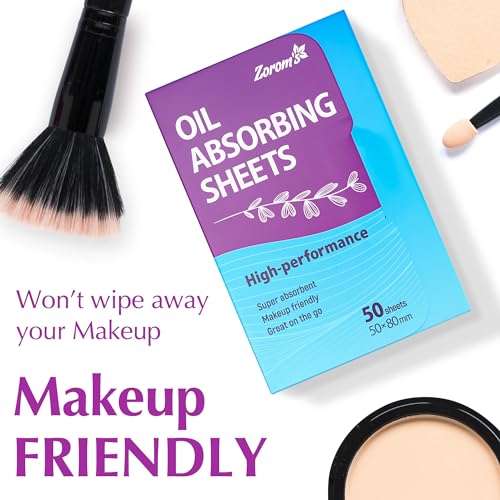 High-Performance Oil Absorbing Sheets for Face - 6 pack (300 sheets) - Makeup Friendly Blotting Papers for Oily Skin - Oil Blotting Sheets for Face