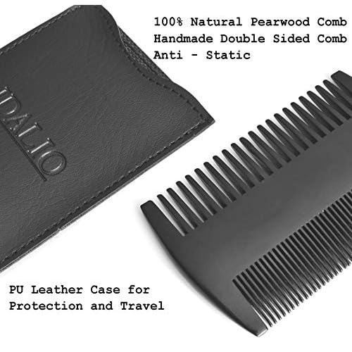 IDALIO¢ç Beard Brush and Comb Set for Men Grooming with Natural Boar Bristle Beard Brush Pear Wood Bear Comb and Stainless Steel Trimming Beard Scissors