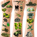 CupaPlay 290 PCS Camouflage Tattoos Temporary Stickers for Kids - Army Theme Party Supplies Decorations Birthday Baby Shower Party Favors Goodie Bag Stuffers Favors Prize(30 Sheets)