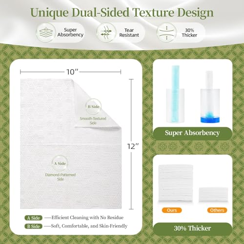 Disposable Face Towels Value Pack (2-Pack, 100 Count) - 10"X12" Biodegradable Facial Towelettes for Sensitive Skin, Extra Soft & Thick Makeup Remover Dry Wipes