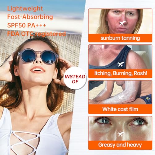 Mineral Sunscreen Spray SPF 50, 360¡Æ Mist, Broad-Spectrum UVA/UVB Protection, Lightweight & Non-Greasy, Travel Size Sunscreen Spray for Face & Body, Water & Sweat Resistant£¬5.07oz/150ml (1 pack)