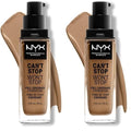 NYX PROFESSIONAL MAKEUP Can't Stop Won't Stop Foundation, 24h Full Coverage Matte Finish - Caramel (Pack of 2)