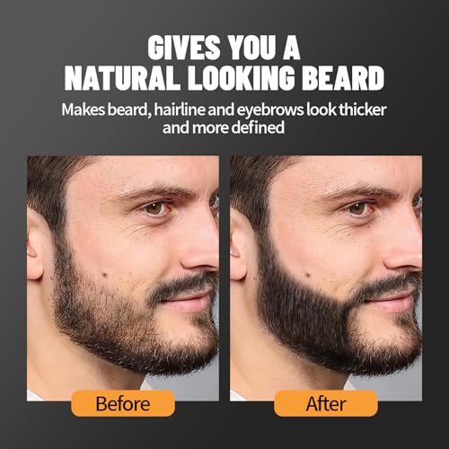 Noerrors 12Pcs Beard Pencil Filler for Men, Mustache Beard Pen Set, Hair Enhancement Pencil Kit for Men Hairline, Barber Lineup Styling Waterproof Long Lasting #Black