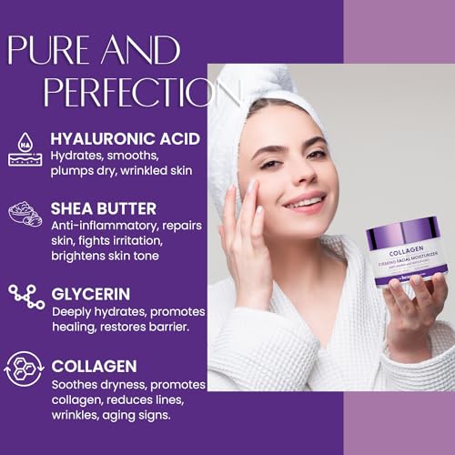 Collagen Daily Face Moisturizer - Hydrating, Anti-Aging, Skin Firming - Dermatologist Tested, Clean Beauty, Cruelty-Free Korean Skin Care for All Skin Types - 1.69 fl. oz