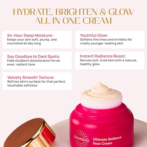 GLOWISSIMA Ultimate Radiance Face Cream ? Nourishing Moisturizer, Smooths Fine Lines, Evens Tone, Firms, Fragrance-Free Clean Beauty.