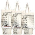 Sieral 6 Pcs Librarian Gifts for Women Library Book Tote Bag Due Date Cards Librarian Gifts Stamp Canvas Vintage Toiletry Bag Aesthetic with Zipper for Book Lovers Women Teacher Valentine