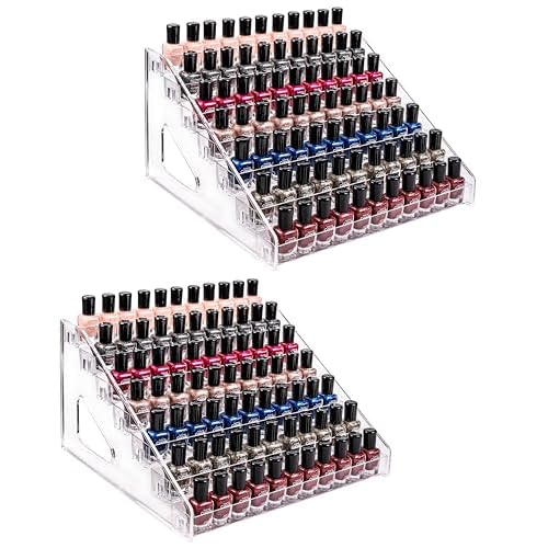 Pero Pero Nail Polish Organizer Acrylic Display Rack for Nail Polish Holder Sunglasses Organizer Essential Oils Holder Clear Eyeglasses Display Case Makeup Organizer