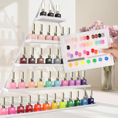 EBANKU 36Colors 0.5Oz Gel Nail Polish Set Same Color Same Bottle Soak Off Gel Polish Kit with 3PCS Functional Glue Nail Art Manicure Salon DIY at Home for Women