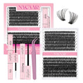 DIY Lash Extension Kit 280Pcs Individual Eyelash Extension Kit 60D80D 0.07D Curl 9-16MIX Lash Clusters Kit with Lash Glue Remover Applicator Easy to Use for Beginners