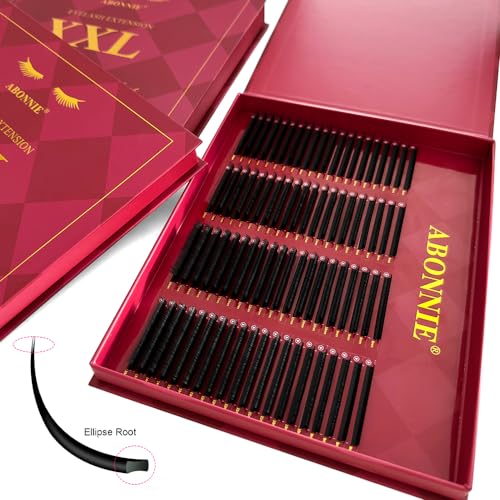 80 Rows Ellipse Flat Eyelash Extension 0.10-0.25 Matte Black Cashmere Flat Lashes Individual Two Split Tips Lash Extension (D Mix 8-15mm)