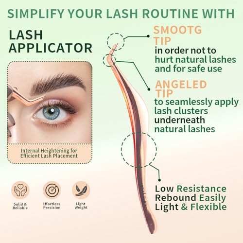 Stainless Steel Eyelash Applicator Tool ? Curved Lash Tweezers for Easy Eyelash Extension Application and Removal