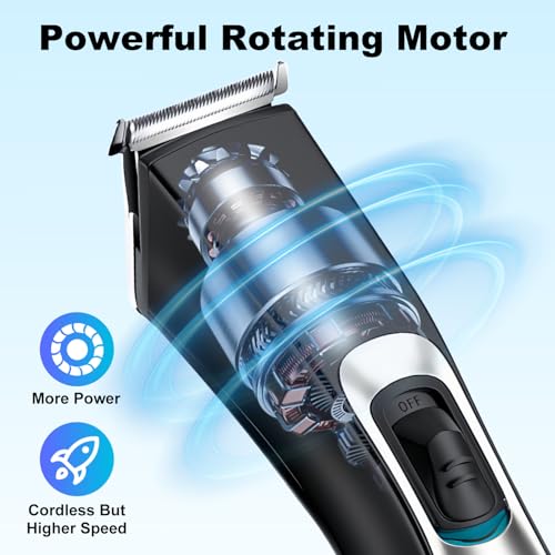 HTC Men's Hair Clippers & Beard Trimmer Grooming Kit All-in-One Professional Electric Haircut Kit, Fully Washable, Corded & Cordless Use with Trimmer Hair and Body Care
