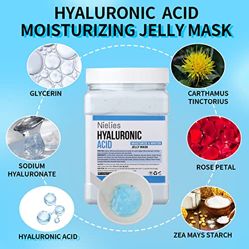 24K Gold & Hyaluronic Acid Jelly Mask, Facial Skin Care- Collagen Peel-Off Jelly Mask Set, For Facials, Face Mask For Instant Hydration, Vegan Peel Off Face Mask, For Hydration