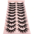 DIY Eyelash 10 Pairs 3D Imitation Mink False Eyelashes - Natural Thick Fluffy Dramatic Lashes, Lightweight Reusable Eyelash Extensions for Sensitive Eyes, Daily/Party Makeup (XK43)