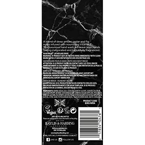 Baylis & Harding Liquid Hand Soap Wash with Dispenser, Elements, Dark Amber & Fig, 16.9oz/500ml (3-Pack)