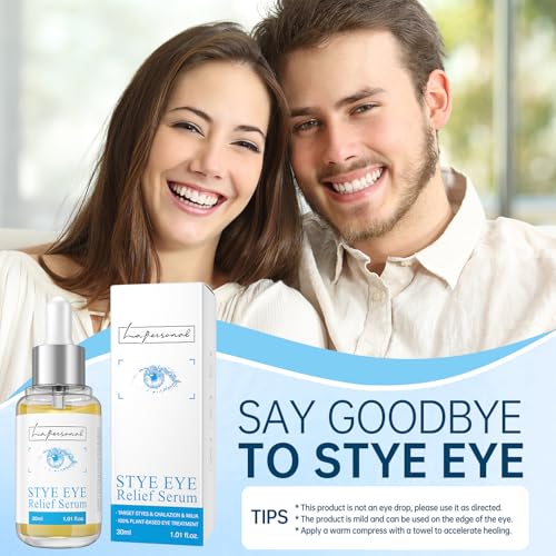 LA. PERSONAL Stye Eye Relief Serum for Eyelid Bumps, with Avocado Oil, Sea Buckthorn Oil & Caffeine, Gentle Formula 1.01 Fl Oz / 30 Ml