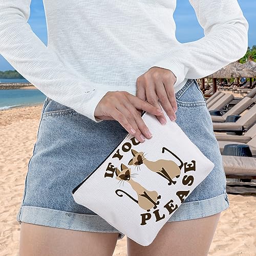 WZMPA Si and Am Cat Cosmetic Bag Lady£¦Tramp Inspired Gifts If You Please Makeup Zipper Pouch Bag Si and Am Merchandise (If You Please)