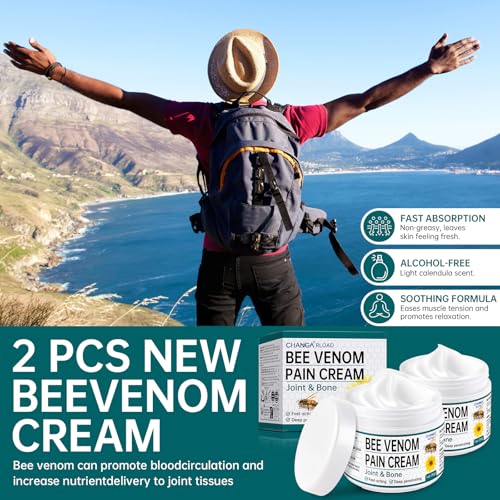 New Zealand Bee Venom Cream for Body Part, 2 PCS Specially Selected Bee Venom Cream, Designed for Daily Care of Back, Neck, Hands, and Feet, Comfortable Care Experience